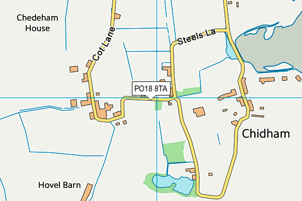 PO18 8TA map - OS VectorMap District (Ordnance Survey) PO18 8TA map - OS VectorMap District (Ordnance Survey)
