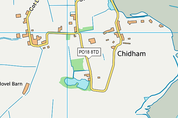 PO18 8TD map - OS VectorMap District (Ordnance Survey) PO18 8TD map - OS VectorMap District (Ordnance Survey)