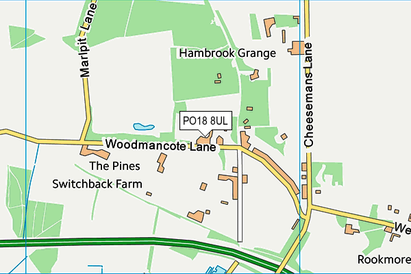 PO18 8UL map - OS VectorMap District (Ordnance Survey) PO18 8UL map - OS VectorMap District (Ordnance Survey)
