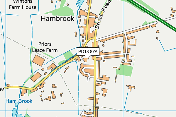 PO18 8YA map - OS VectorMap District (Ordnance Survey) PO18 8YA map - OS VectorMap District (Ordnance Survey)