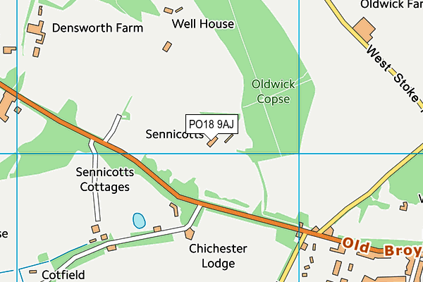 PO18 9AJ map - OS VectorMap District (Ordnance Survey) PO18 9AJ map - OS VectorMap District (Ordnance Survey)