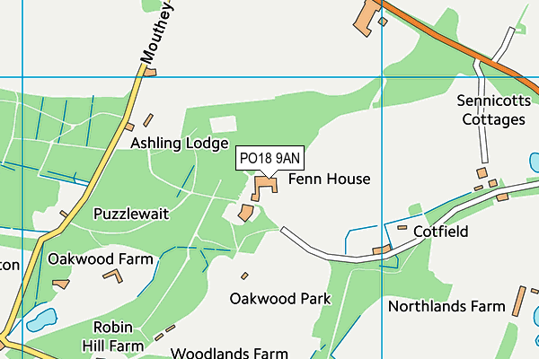 PO18 9AN map - OS VectorMap District (Ordnance Survey) PO18 9AN map - OS VectorMap District (Ordnance Survey)