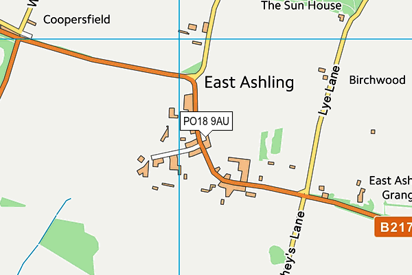 PO18 9AU map - OS VectorMap District (Ordnance Survey)