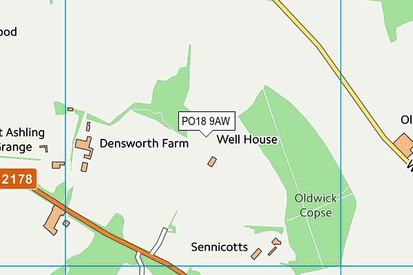 PO18 9AW map - OS VectorMap District (Ordnance Survey)