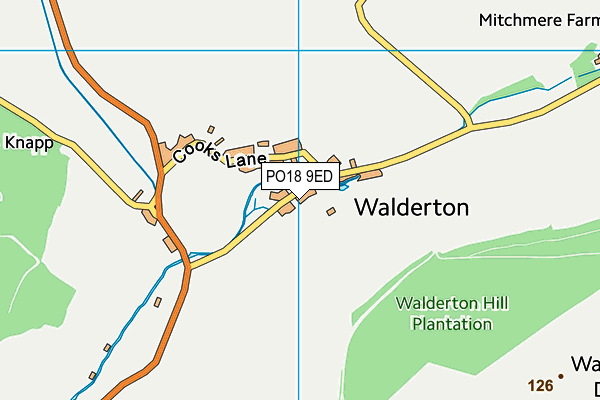 PO18 9ED map - OS VectorMap District (Ordnance Survey)
