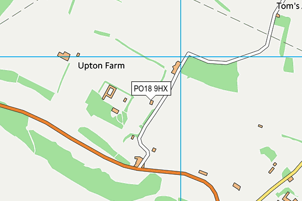 PO18 9HX map - OS VectorMap District (Ordnance Survey) PO18 9HX map - OS VectorMap District (Ordnance Survey)