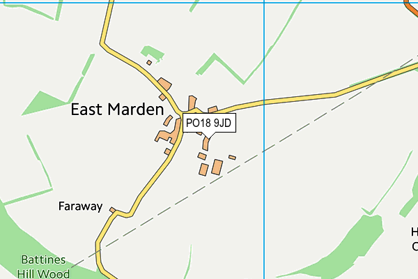 PO18 9JD map - OS VectorMap District (Ordnance Survey) PO18 9JD map - OS VectorMap District (Ordnance Survey)