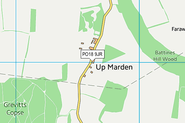 PO18 9JR map - OS VectorMap District (Ordnance Survey) PO18 9JR map - OS VectorMap District (Ordnance Survey)