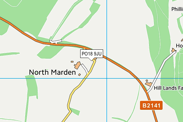 PO18 9JU map - OS VectorMap District (Ordnance Survey) PO18 9JU map - OS VectorMap District (Ordnance Survey)