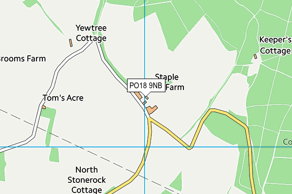 PO18 9NB map - OS VectorMap District (Ordnance Survey) PO18 9NB map - OS VectorMap District (Ordnance Survey)