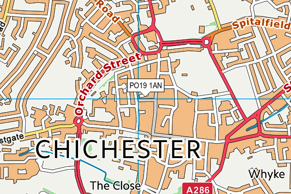 PO19 1AN map - OS VectorMap District (Ordnance Survey)
