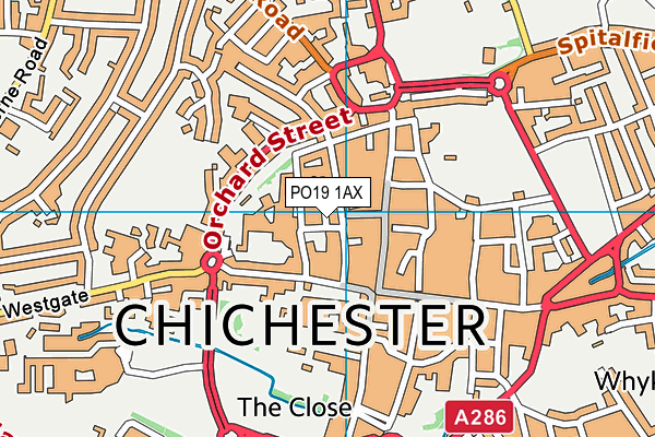 PO19 1AX map - OS VectorMap District (Ordnance Survey)