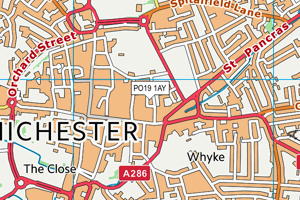PO19 1AY map - OS VectorMap District (Ordnance Survey) PO19 1AY map - OS VectorMap District (Ordnance Survey)