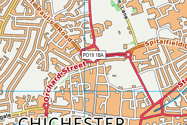 PO19 1BA map - OS VectorMap District (Ordnance Survey) PO19 1BA map - OS VectorMap District (Ordnance Survey)