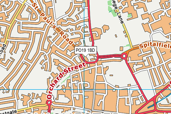 PO19 1BD map - OS VectorMap District (Ordnance Survey) PO19 1BD map - OS VectorMap District (Ordnance Survey)