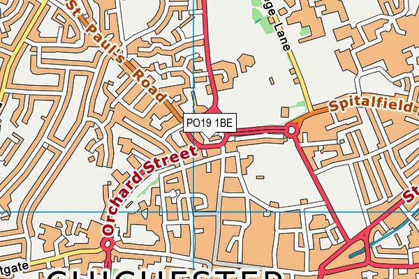 PO19 1BE map - OS VectorMap District (Ordnance Survey) PO19 1BE map - OS VectorMap District (Ordnance Survey)