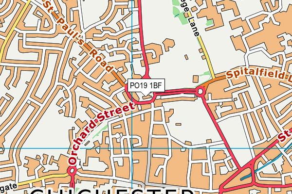 PO19 1BF map - OS VectorMap District (Ordnance Survey) PO19 1BF map - OS VectorMap District (Ordnance Survey)