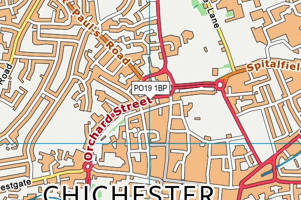 PO19 1BP map - OS VectorMap District (Ordnance Survey) PO19 1BP map - OS VectorMap District (Ordnance Survey)