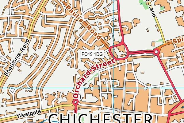 PO19 1DG map - OS VectorMap District (Ordnance Survey) PO19 1DG map - OS VectorMap District (Ordnance Survey)