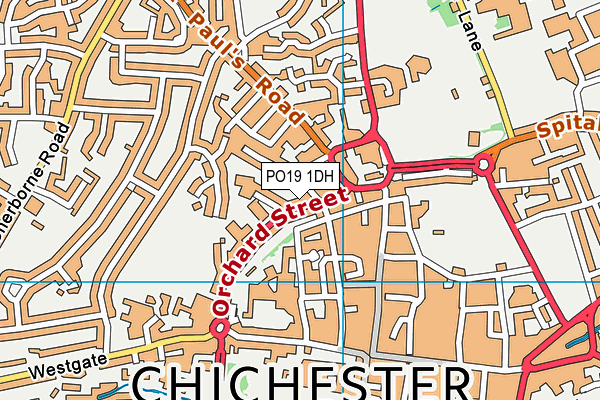 PO19 1DH map - OS VectorMap District (Ordnance Survey) PO19 1DH map - OS VectorMap District (Ordnance Survey)