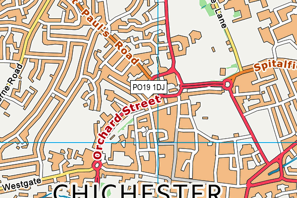 PO19 1DJ map - OS VectorMap District (Ordnance Survey)