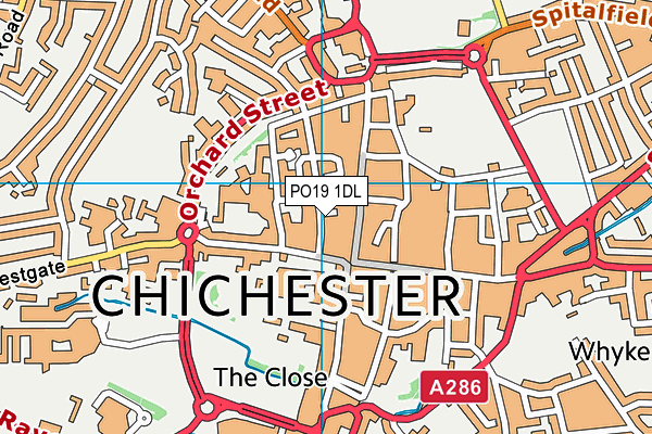 PO19 1DL map - OS VectorMap District (Ordnance Survey)
