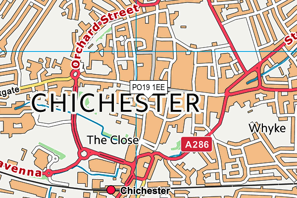 PO19 1EE map - OS VectorMap District (Ordnance Survey) PO19 1EE map - OS VectorMap District (Ordnance Survey)