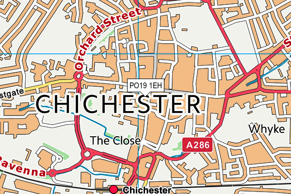 PO19 1EH map - OS VectorMap District (Ordnance Survey) PO19 1EH map - OS VectorMap District (Ordnance Survey)