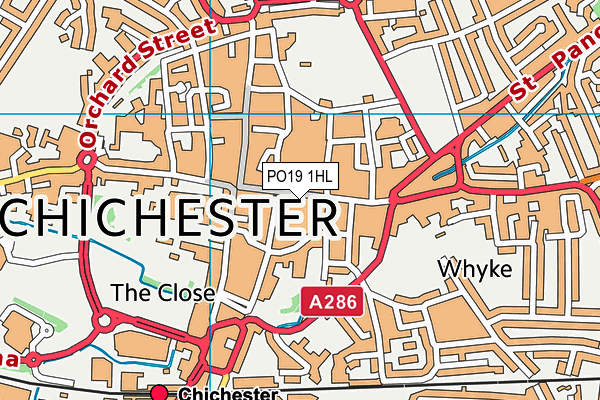 PO19 1HL map - OS VectorMap District (Ordnance Survey) PO19 1HL map - OS VectorMap District (Ordnance Survey)