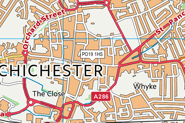 PO19 1HS map - OS VectorMap District (Ordnance Survey) PO19 1HS map - OS VectorMap District (Ordnance Survey)