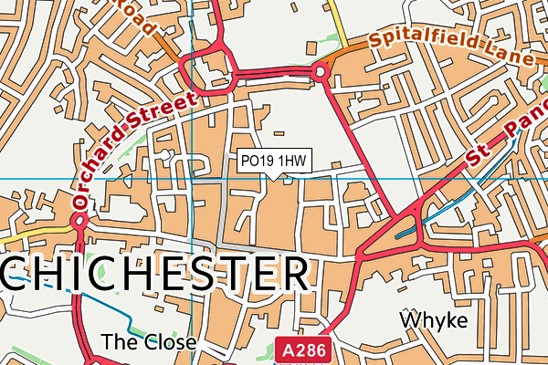 PO19 1HW map - OS VectorMap District (Ordnance Survey) PO19 1HW map - OS VectorMap District (Ordnance Survey)