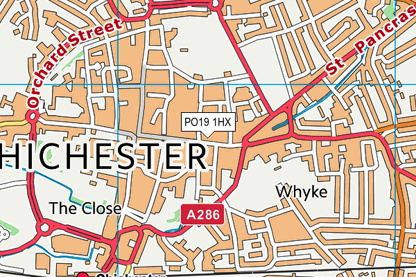 PO19 1HX map - OS VectorMap District (Ordnance Survey) PO19 1HX map - OS VectorMap District (Ordnance Survey)