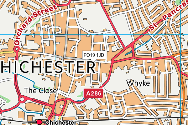PO19 1JD map - OS VectorMap District (Ordnance Survey) PO19 1JD map - OS VectorMap District (Ordnance Survey)