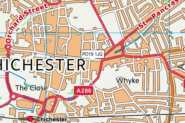 PO19 1JG map - OS VectorMap District (Ordnance Survey) PO19 1JG map - OS VectorMap District (Ordnance Survey)