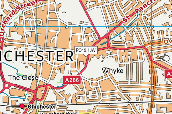 PO19 1JW map - OS VectorMap District (Ordnance Survey)