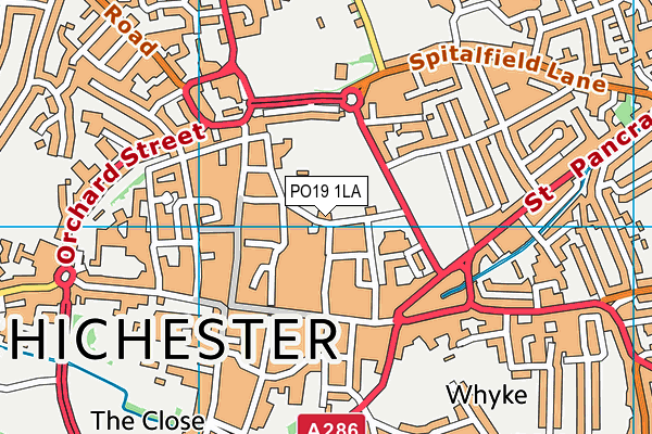 PO19 1LA map - OS VectorMap District (Ordnance Survey) PO19 1LA map - OS VectorMap District (Ordnance Survey)
