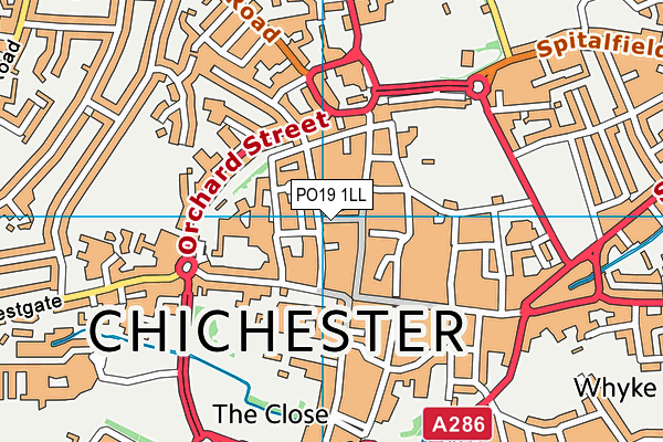 PO19 1LL map - OS VectorMap District (Ordnance Survey) PO19 1LL map - OS VectorMap District (Ordnance Survey)