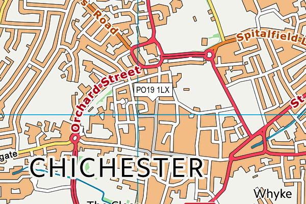 PO19 1LX map - OS VectorMap District (Ordnance Survey) PO19 1LX map - OS VectorMap District (Ordnance Survey)