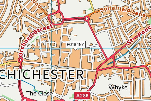 PO19 1NY map - OS VectorMap District (Ordnance Survey)