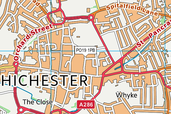 PO19 1PB map - OS VectorMap District (Ordnance Survey) PO19 1PB map - OS VectorMap District (Ordnance Survey)