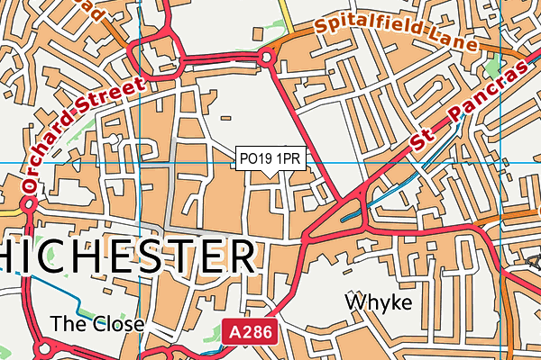 PO19 1PR map - OS VectorMap District (Ordnance Survey)