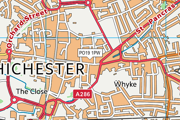 PO19 1PW map - OS VectorMap District (Ordnance Survey) PO19 1PW map - OS VectorMap District (Ordnance Survey)