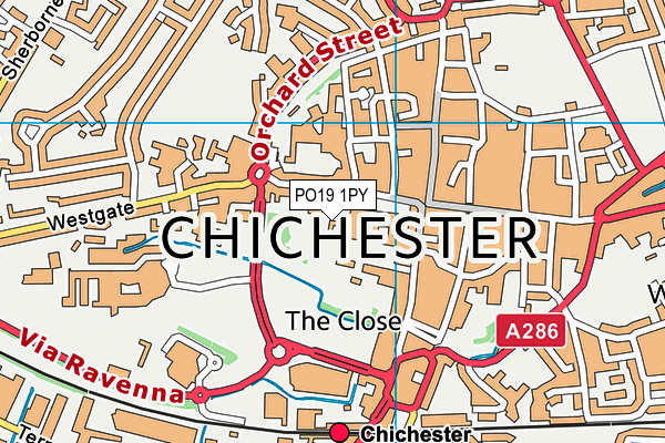 PO19 1PY map - OS VectorMap District (Ordnance Survey) PO19 1PY map - OS VectorMap District (Ordnance Survey)