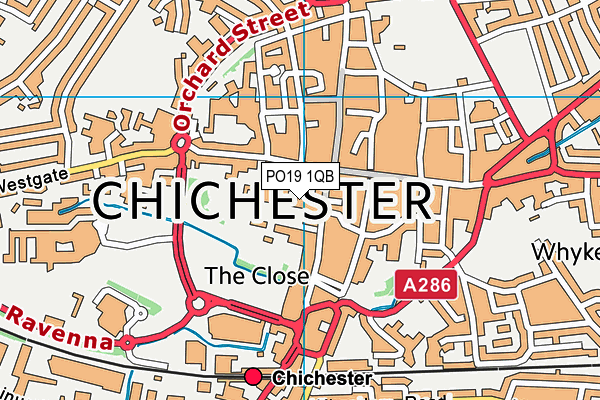 PO19 1QB map - OS VectorMap District (Ordnance Survey) PO19 1QB map - OS VectorMap District (Ordnance Survey)