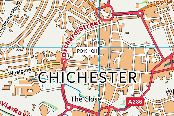 PO19 1QH map - OS VectorMap District (Ordnance Survey)