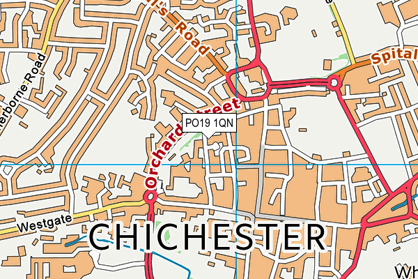 PO19 1QN map - OS VectorMap District (Ordnance Survey)