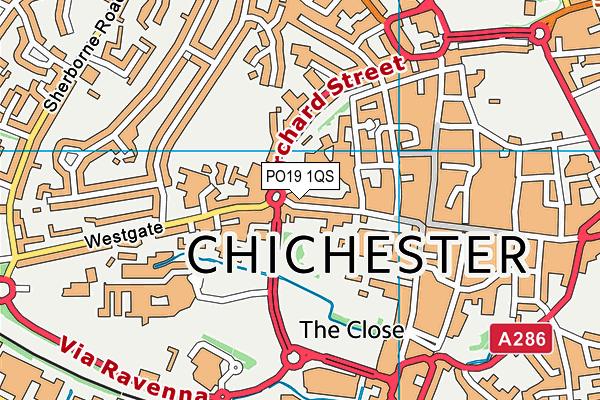 PO19 1QS map - OS VectorMap District (Ordnance Survey) PO19 1QS map - OS VectorMap District (Ordnance Survey)