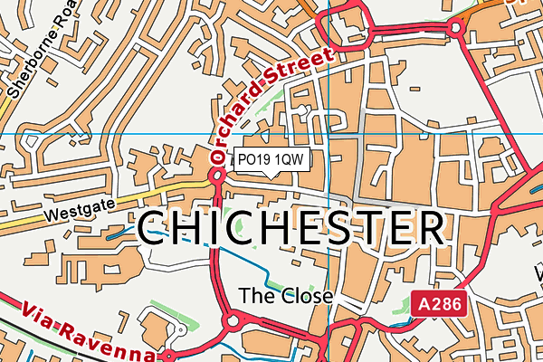 PO19 1QW map - OS VectorMap District (Ordnance Survey)