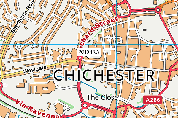 PO19 1RW map - OS VectorMap District (Ordnance Survey) PO19 1RW map - OS VectorMap District (Ordnance Survey)