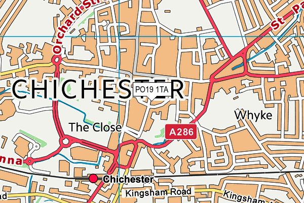 PO19 1TA map - OS VectorMap District (Ordnance Survey) PO19 1TA map - OS VectorMap District (Ordnance Survey)